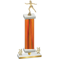 Premium Single Orange Carbon Fiber Year Skater Trophy