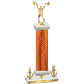 Premium Single Orange Carbon Fiber Victory Weights Trophy