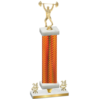 Premium Single Orange Carbon Fiber Year Weights Trophy