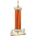 Premium Single Orange Carbon Fiber Year Chess Trophy