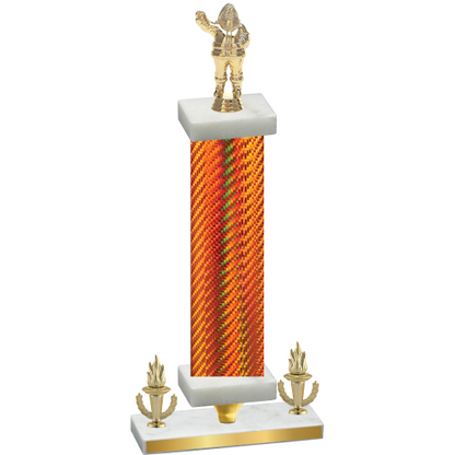 Premium Single Orange Carbon Fiber Victory Holiday Trophy