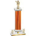Premium Single Orange Carbon Fiber Year Holiday Trophy