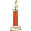 Premium Single Orange Carbon Fiber First Place Flag Football Trophy