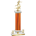 Premium Single Orange Carbon Fiber Year Flag Football Trophy