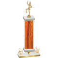 Premium Single Orange Carbon Fiber Second Place Majorette Trophy