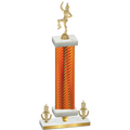Premium Single Orange Carbon Fiber Victory Majorette Trophy