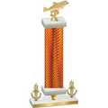 Premium Single Orange Carbon Fiber Victory Fishing Trophy