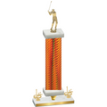 Premium Single Orange Carbon Fiber First Place Golf Trophy
