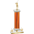 Premium Single Orange Carbon Fiber First Place Golf Trophy