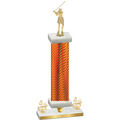 Premium Single Orange Carbon Fiber Fourth Place Golf Trophy
