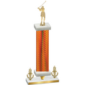 Premium Single Orange Carbon Fiber Victory Golf Trophy