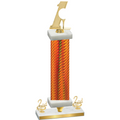 Premium Single Orange Carbon Fiber Second Place Golf Trophy