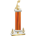 Premium Single Orange Carbon Fiber Victory Golf Trophy