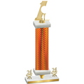 Premium Single Orange Carbon Fiber Year Golf Trophy