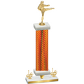 Premium Single Orange Carbon Fiber First Place Karate Trophy