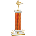 Premium Single Orange Carbon Fiber Second Place Karate Trophy