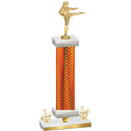 Premium Single Orange Carbon Fiber Third Place Karate Trophy