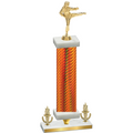 Premium Single Orange Carbon Fiber Victory Karate Trophy
