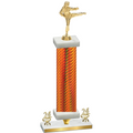 Premium Single Orange Carbon Fiber Year Karate Trophy