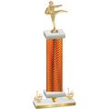 Premium Single Orange Carbon Fiber First Place Karate Trophy