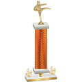 Premium Single Orange Carbon Fiber Fourth Place Karate Trophy