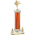 Premium Single Orange Carbon Fiber Victory Karate Trophy
