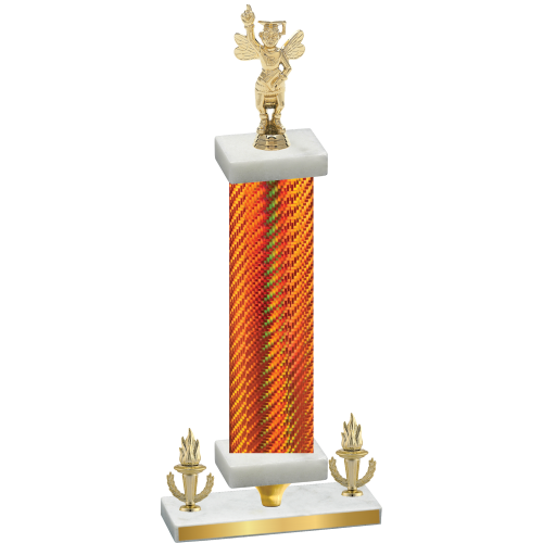 Premium Single Orange Carbon Fiber Victory Academics Trophy