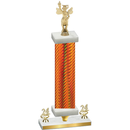 Premium Single Orange Carbon Fiber Year Academics Trophy