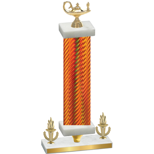 Premium Single Orange Carbon Fiber Victory Academics Trophy
