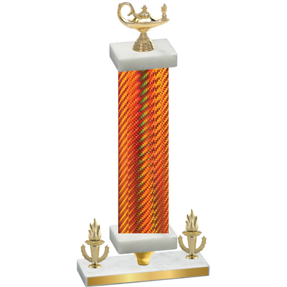 Premium Single Orange Carbon Fiber Victory Academics Trophy