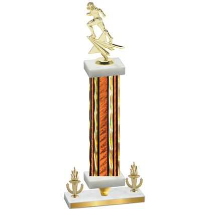 Premium Single Orange Glacier Victory Football Trophy