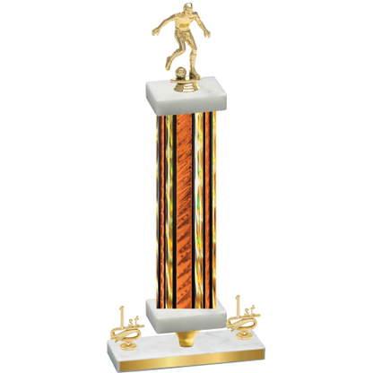 Premium Single Orange Glacier First Place Soccer Trophy