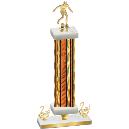 Premium Single Orange Glacier Second Place Soccer Trophy