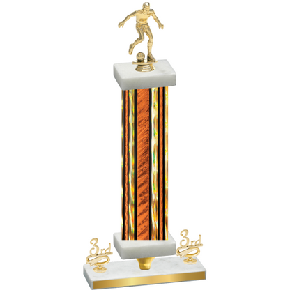 Premium Single Orange Glacier Third Place Soccer Trophy