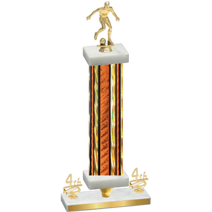 Premium Single Orange Glacier Fourth Place Soccer Trophy