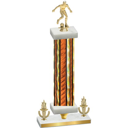 Premium Single Orange Glacier Victory Soccer Trophy