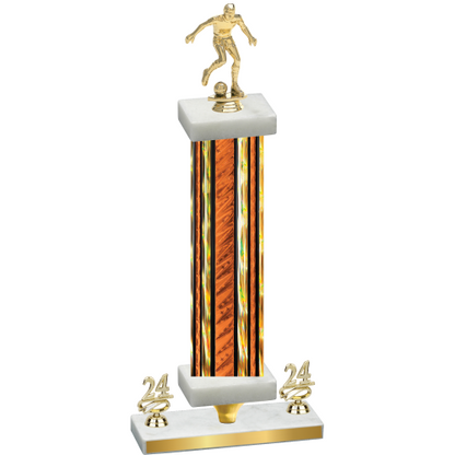 Premium Single Orange Glacier Year Soccer Trophy