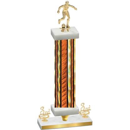 Premium Single Orange Glacier Third Place Soccer Trophy