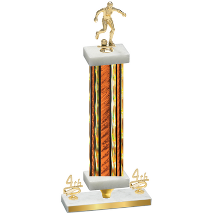 Premium Single Orange Glacier Fourth Place Soccer Trophy