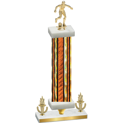 Premium Single Orange Glacier Victory Soccer Trophy