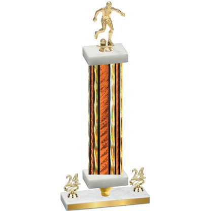 Premium Single Orange Glacier Year Soccer Trophy