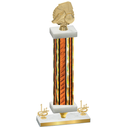Premium Single Orange Glacier First Place Soccer Trophy