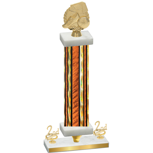 Premium Single Orange Glacier Second Place Soccer Trophy