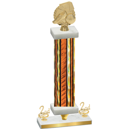 Premium Single Orange Glacier Second Place Soccer Trophy