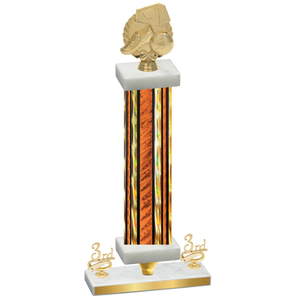 Premium Single Orange Glacier Third Place Soccer Trophy