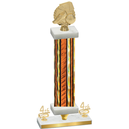 Premium Single Orange Glacier Fourth Place Soccer Trophy