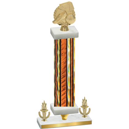 Premium Single Orange Glacier Victory Soccer Trophy