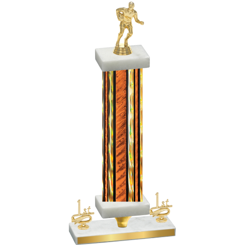 Premium Single Orange Glacier First Place Rugby Trophy