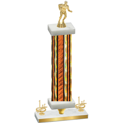 Premium Single Orange Glacier First Place Rugby Trophy