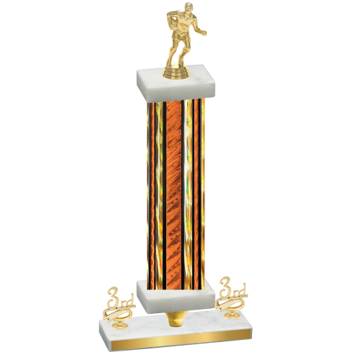 Premium Single Orange Glacier Third Place Rugby Trophy